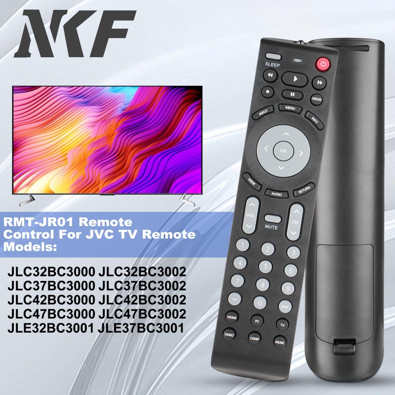 NKF RMT-JR01 Remote Control for JVC TV Remote Replacement EM32FL EM32T EM32TS EM39FT EM39T EM55FT EM28T BC50R JLC32BC3002 JLC37BC3000 JLC42BC3002 JLC47BC3000 - Image 2